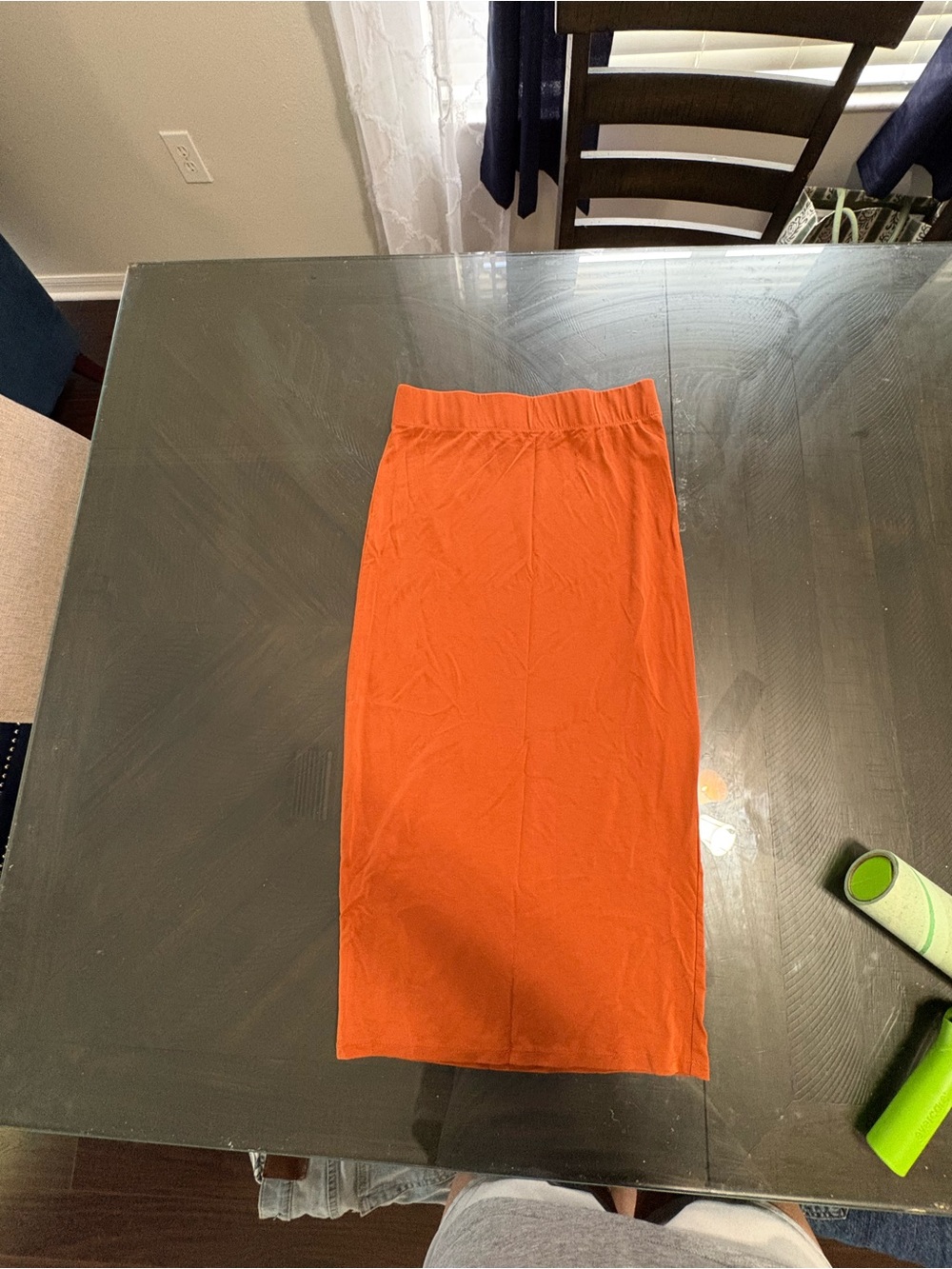 Forever 21 Orange Midi Pencil Skirt